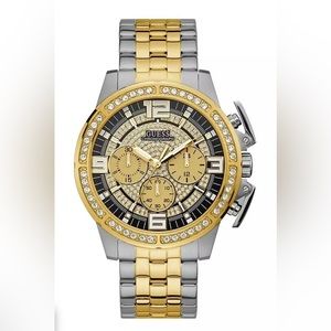 Guess Apollo Watch - Men's Watches in Silver Gold - Buckle STYLE GW0063G1 NWOT